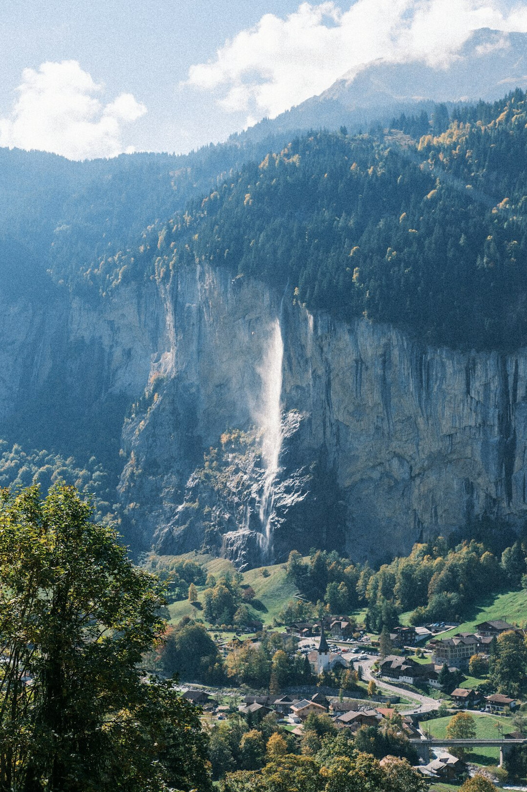 swiss alpine valley landscape
