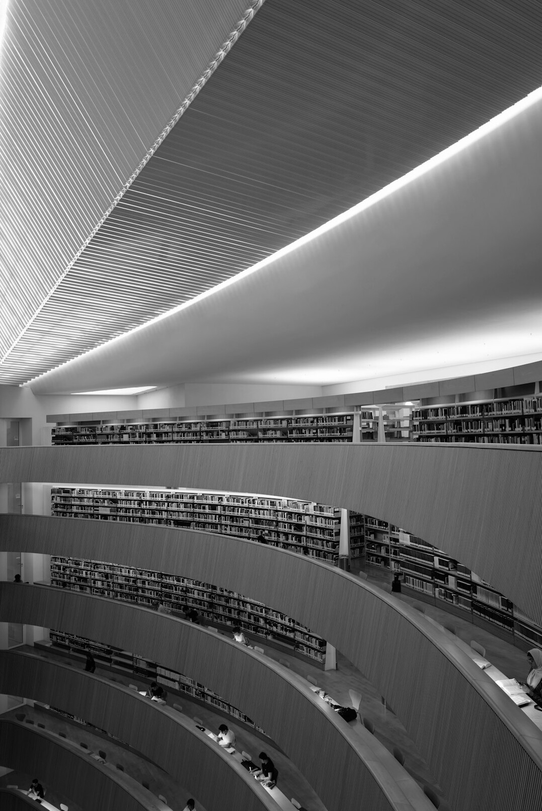 Interior of a Swiss government archive with rows of shelved documents