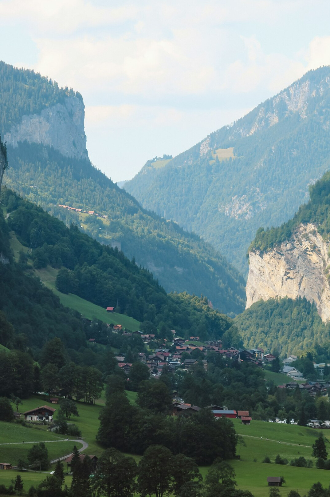 swiss alpine valley landscape
